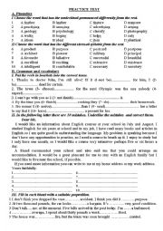 English Worksheet: One period test for  grade 10students