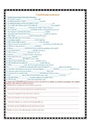 English Worksheet: conditional sentences