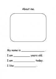 English Worksheet: About me