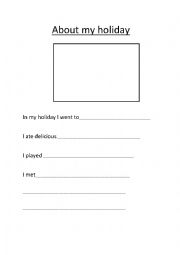 English Worksheet: About my holiday