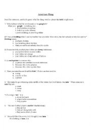 English Worksheet: American Slangs