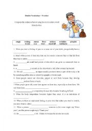 Health problems vocabulary exercise