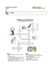 English Worksheet: Crossword Puzzle