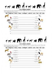 English Worksheet: Comparing animals