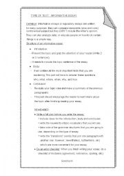 English Worksheet: INFORMATIVE ESSAY