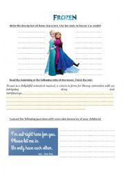 English Worksheet: Frozen