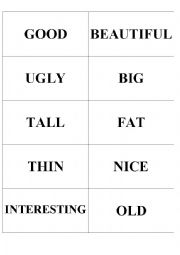 English Worksheet: Adjectives flashcards
