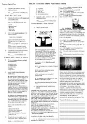 English Worksheet: simple past tense activies with movies reviews