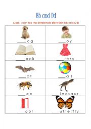 English Worksheet: Bb and Dd