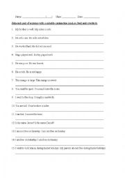 English Worksheet: Conjunctions