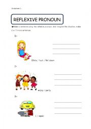 English Worksheet: reflexive pronoun