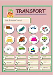 English Worksheet: TRANSPORT