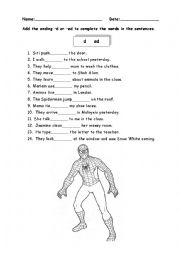 English Worksheet: Simple past tense 