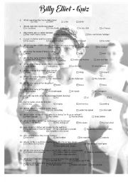 English Worksheet: Billy Elliot - quiz