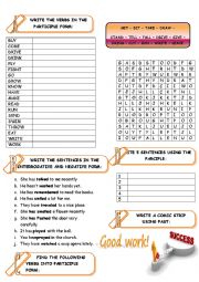 English Worksheet: PARTICIPLE