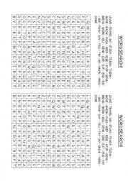 English Worksheet: WORDSEARCH PARTICIPLE 