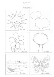 NATURE - Vocabulary sheet with pictures