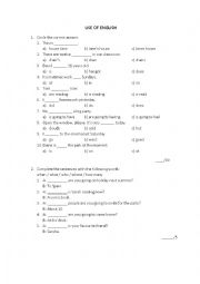 English Worksheet: Use of english, writing elementary