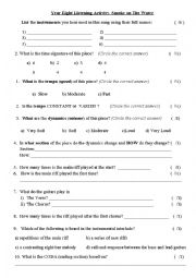 English Worksheet: Smoke on The Water - Secondary Music Listening Activity