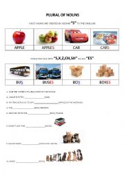 English Worksheet: PLURAL OF NOUNS