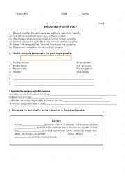 English Worksheet: Passive voice