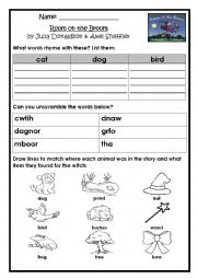 English Worksheet: Room on the Broom Worksheets