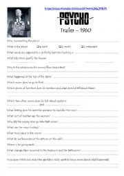 English Worksheet: Psycho trailer