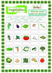 English Worksheet: Vegetables