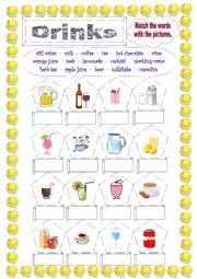 English Worksheet: Drinks