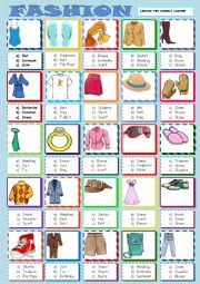 English Worksheet: FASHION MULTIPLE CHOICE