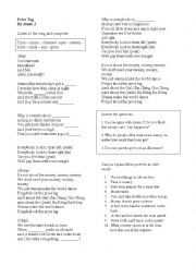 English Worksheet: Price tag