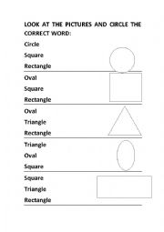 English Worksheet: Shapes and Numbers