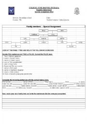 English Worksheet: Family members