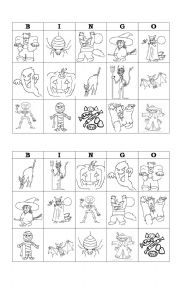 English Worksheet: Halloween Bingo