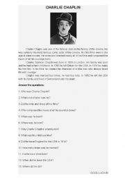 English Worksheet: Biography Charlie Chaplin