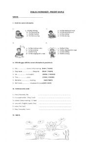 English Worksheet: Present simple 