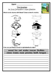 English Worksheet: The Gruffalo Worksheets