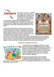 English Worksheet: Juneteenth Day