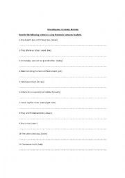 English Worksheet: Miscellaneous Grammar Revvision