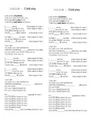 English Worksheet: Yellow by Coldplay