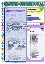 English Worksheet: SECOND CONDITIONAL-Focus on form with KEY