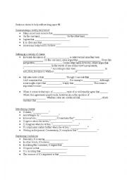 English Worksheet: Sentence Stems for Academic Writing Classes