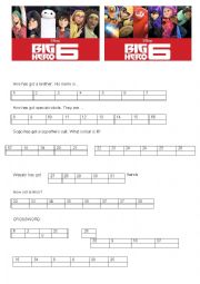 English Worksheet: Big Hero 6 Secret message