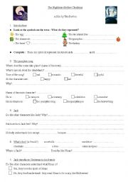 English Worksheet: The Nightmare before Christmas Worksheet