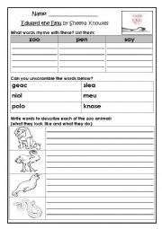 Edward the Emu Worksheets