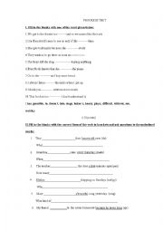 English Worksheet: test 4th grade