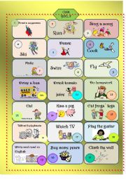 English Worksheet: Action verbs boardgame
