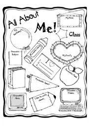 English Worksheet: All about me