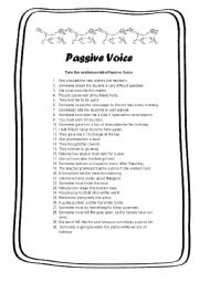 English Worksheet: PASSIVE VOICE PRACTICE + ANSWER SHEET