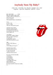 English Worksheet: Anybody seen my baby?
